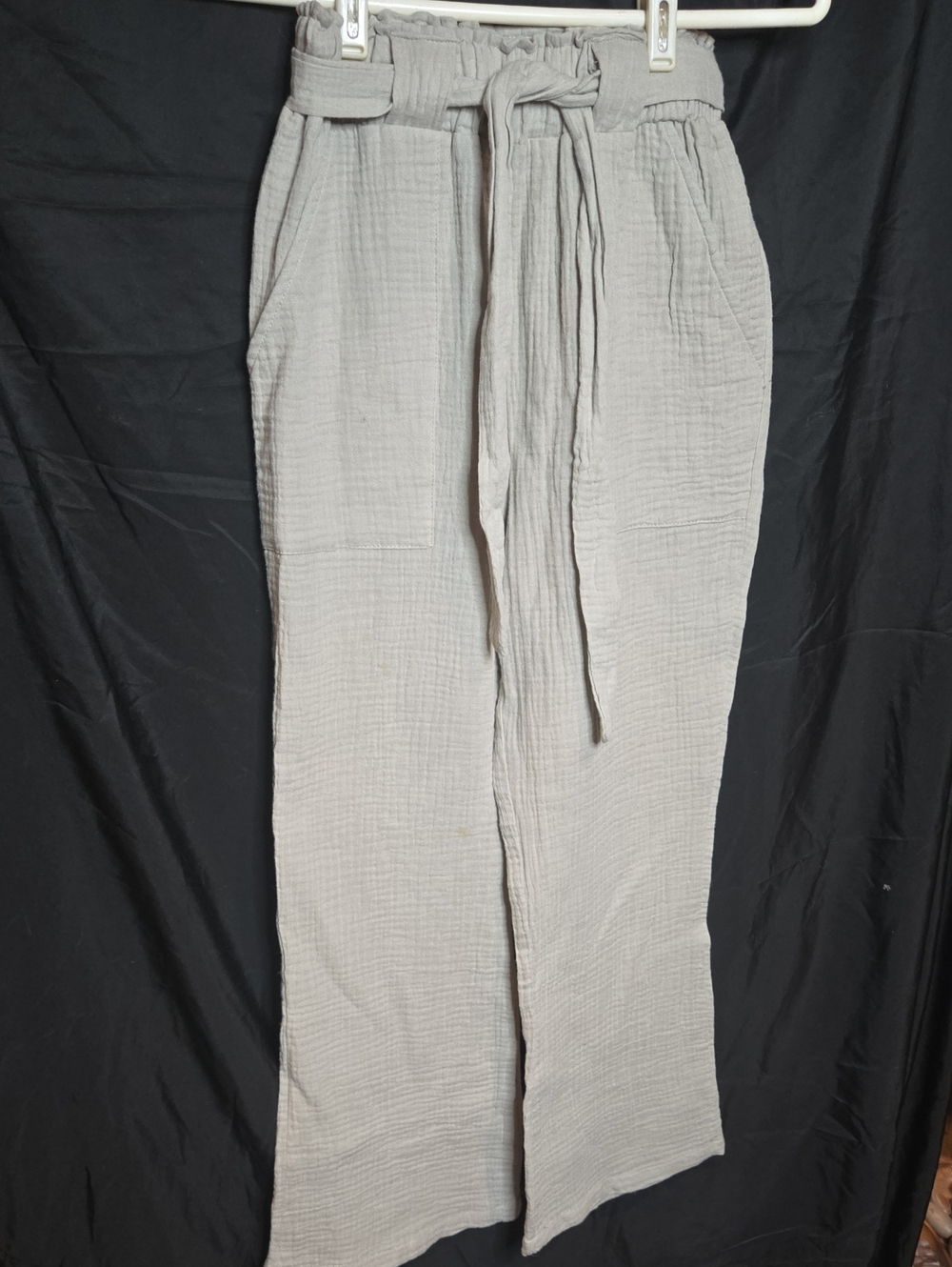 Sincerly Jules Light Gray Tie-Waist Jogger Pants